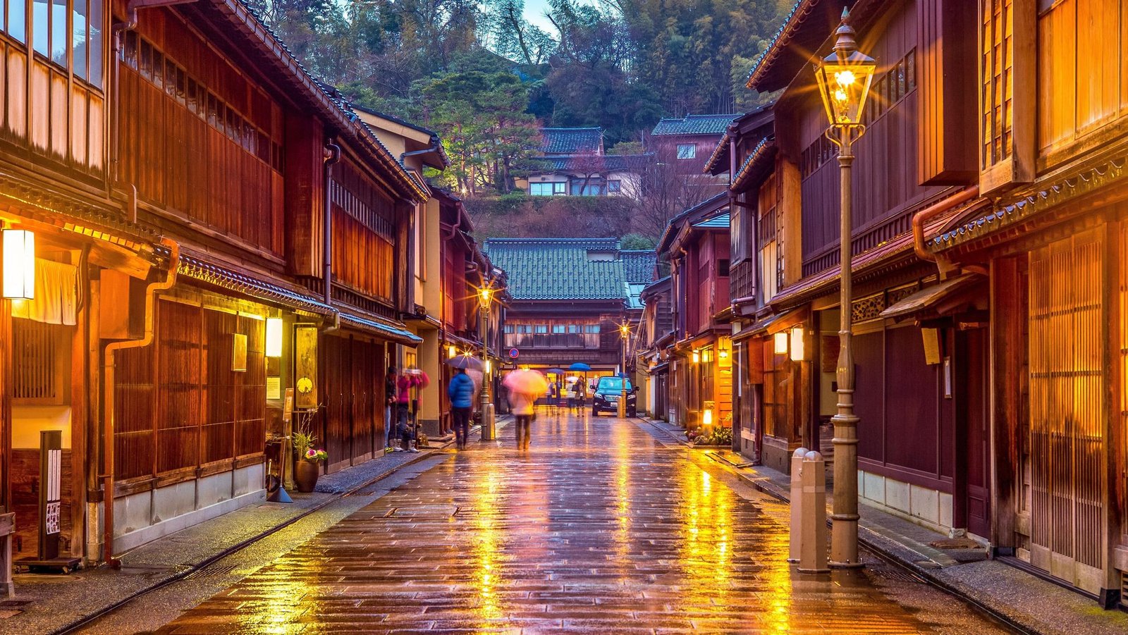 Barrio tradicional de Kanazawa durante un viaje a Japón
